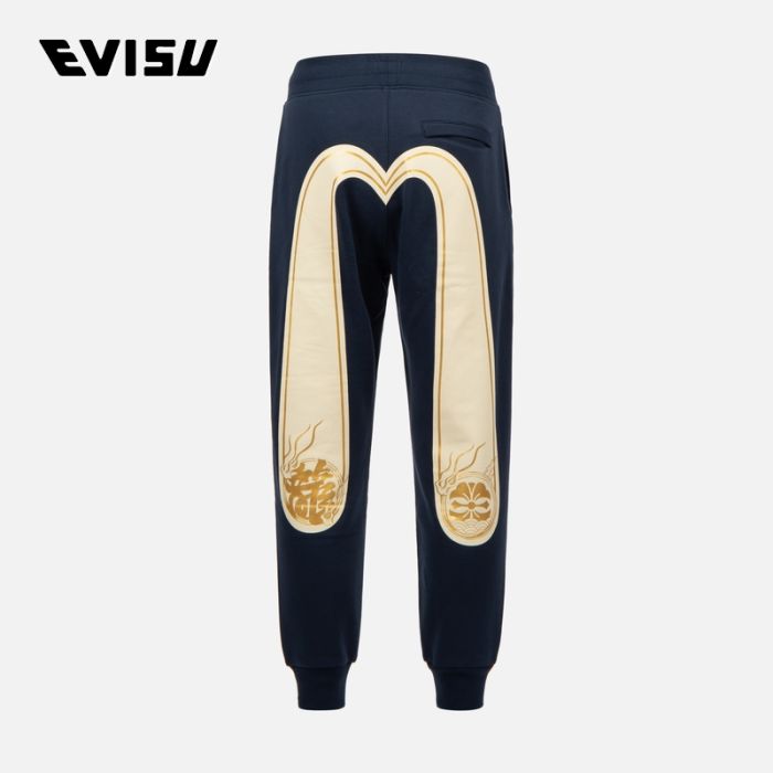 EVISU  23AW男士烫金细节大M印花卫裤 2EAADM2SP313XXFLDNAY