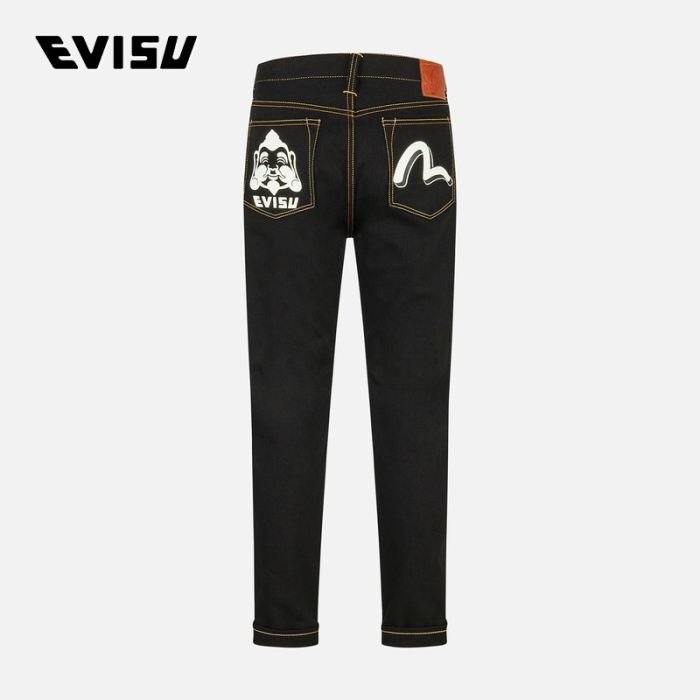 EVISU  24AW男士立体海鸥和佛头印花牛仔裤 2EAADM4JE126417DNBLDX