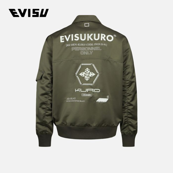 EVISU KURO 23AW男士满地标志海鸥刺绣夹克 2EAGNM3JK1921OSPLDPOL