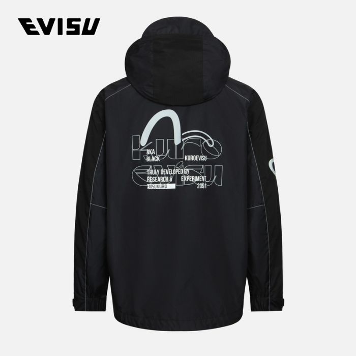 EVISU KURO 23AW男士海鸥标志口袋拉链夹克 2EAGNM3JK5016SLNYBLKX