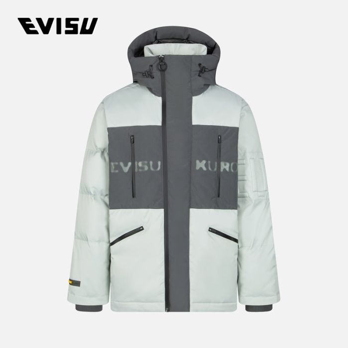 EVISU KURO 23AW男士海鸥标志羽绒外套 2EAGNM3NJ1922XXNPGREY