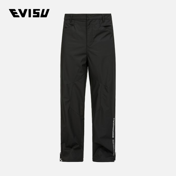 EVISU KURO 23AW男士反光Logo及海鸥印花直脚长裤 2EAGNM3PJ5023XXPLBLKX