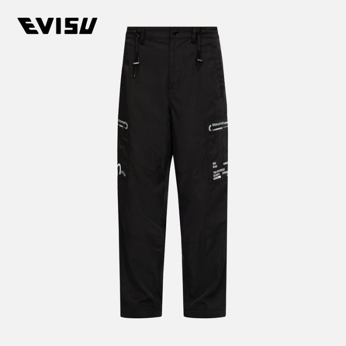 EVISU KURO 23AW男士多重反光拉链常规版型长裤 2EAGNM3PP5037XXPLBLKX