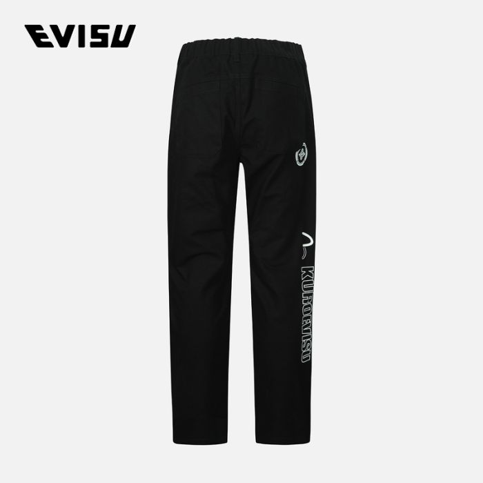 EVISU KURO 23AW男士海鸥家花标志休闲裤 2EAGNM3PT5035XXCTBLKX