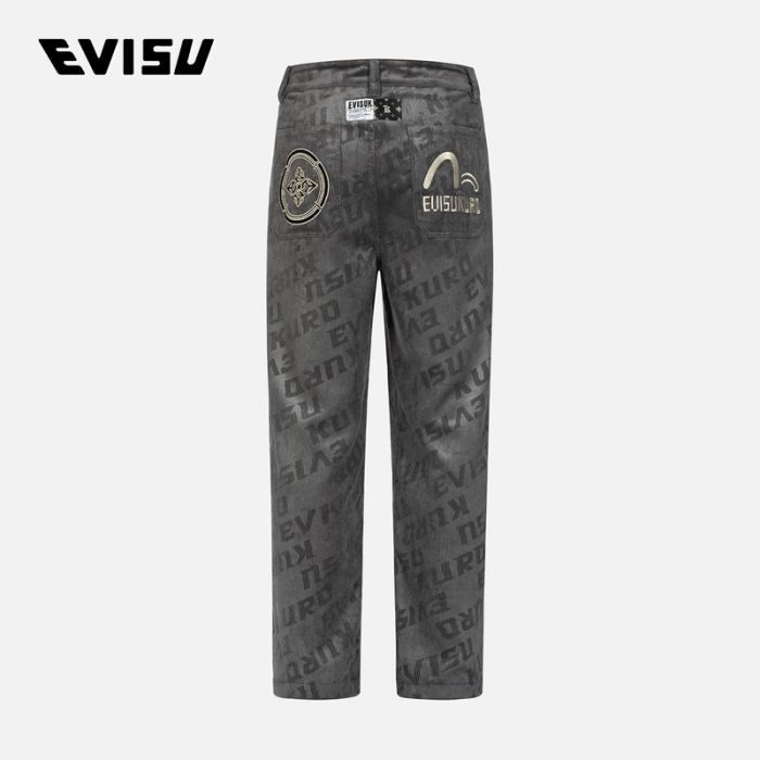 EVISU KURO 23AW男士满地标志压花灯芯绒休闲裤 2EAGNM3PT5136WLCDCHAX