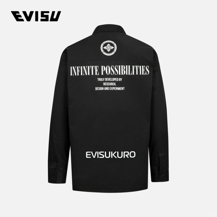 EVISU KURO 23AW男士Logo印花防水拉链常规版型衬衫 2EAGNM3SL5020XXPLBLKX