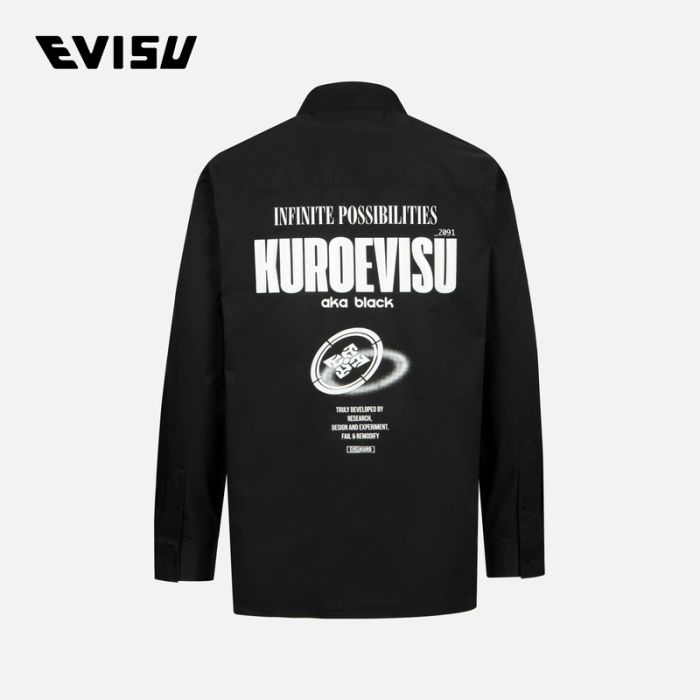 EVISU KURO 23AW男士撞色缝线常规版型衬衫 2EAGNM3SL5021XXPLBLKX