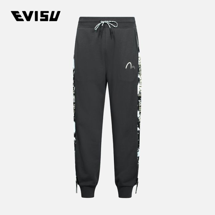 EVISU KURO 23AW男士阴阳海鸥标志刺绣卫裤 2EAGNM3SP5194XXCTCHAX