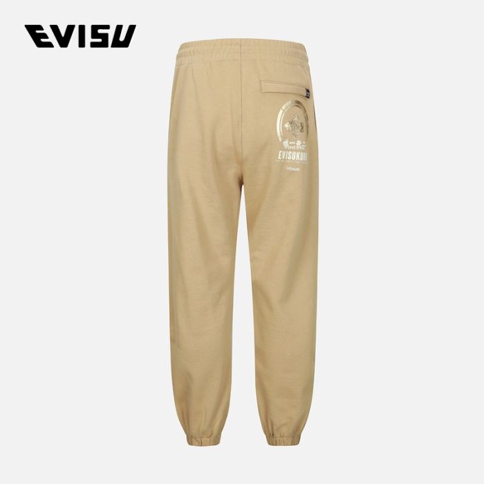 EVISU KURO 23AW男士家花汉字标志卫裤 2EAGNM3SP5195RXFLBEIG