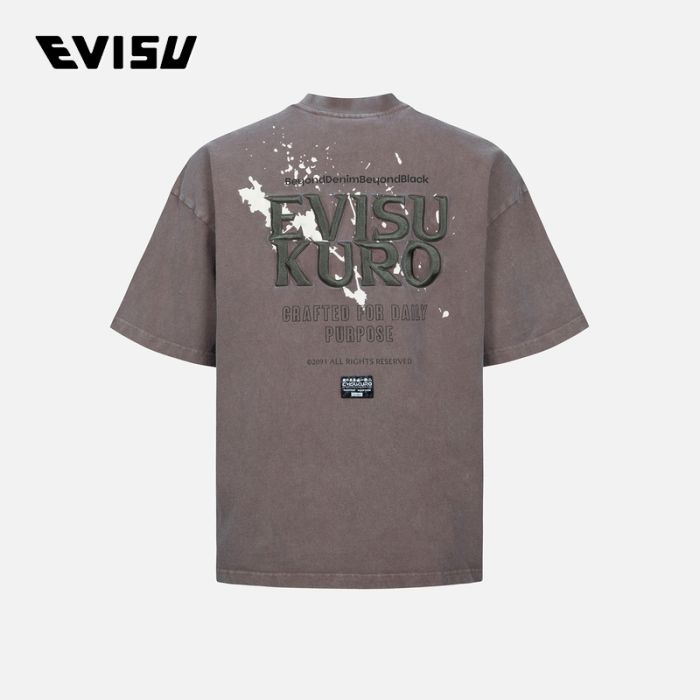 EVISU KURO 23AW男士标志海鸥刺绣T恤 2EAGNM3TS5182OSCTIRON