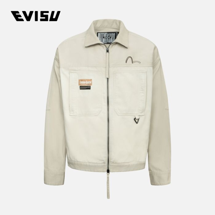 EVISU KURO 24AW男士商标扎染工装超宽版外套 2EAGNM4JK5002OSCTCRMX