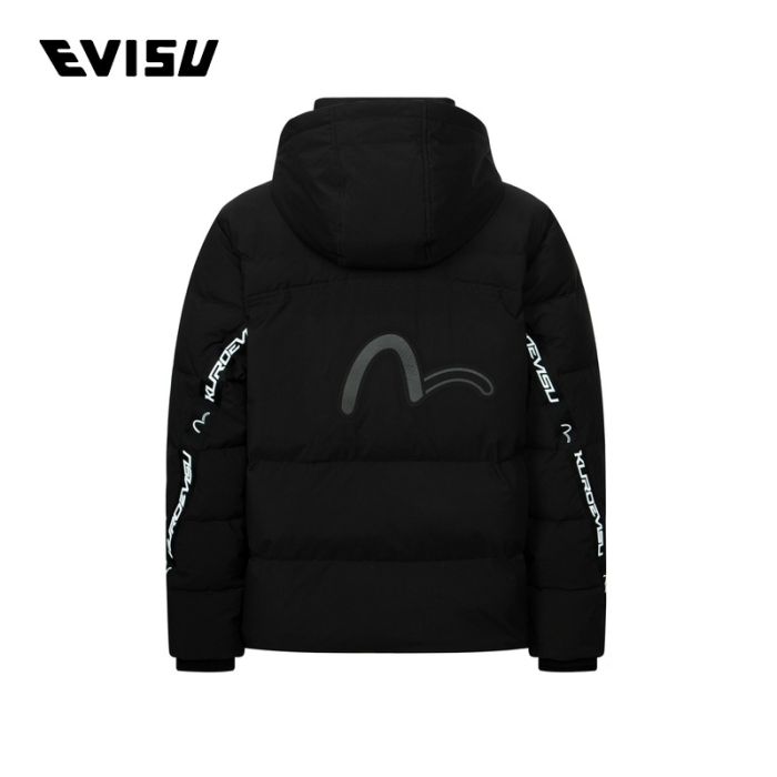 EVISU KURO 24AW男士海鸥贴布常规版型羽绒外套 2EAGNM4NJ5202XXSNBLKX