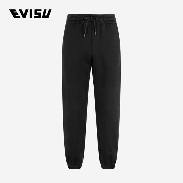 EVISU KURO 24AW男士海鸥印花宽版休闲卫裤 2EAGNM4SP5194RXCTBLKX