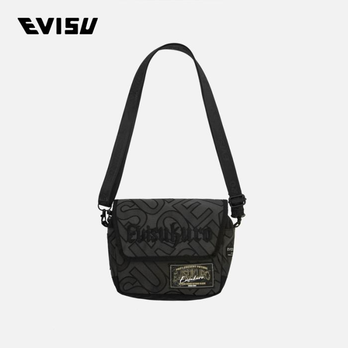 EVISU KURO AW24男士满地商标提花斜背包 2EAGNU4BG5168XXSNCHAA