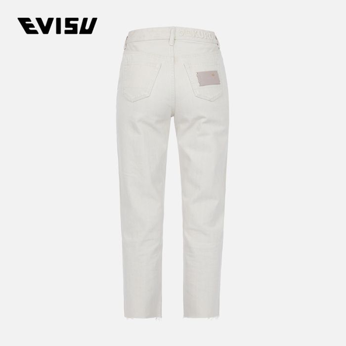 EVISU EVISUKURO 23AW女士Logo凸印九分牛仔裤 2EAGNW2JE244RXCTOATX