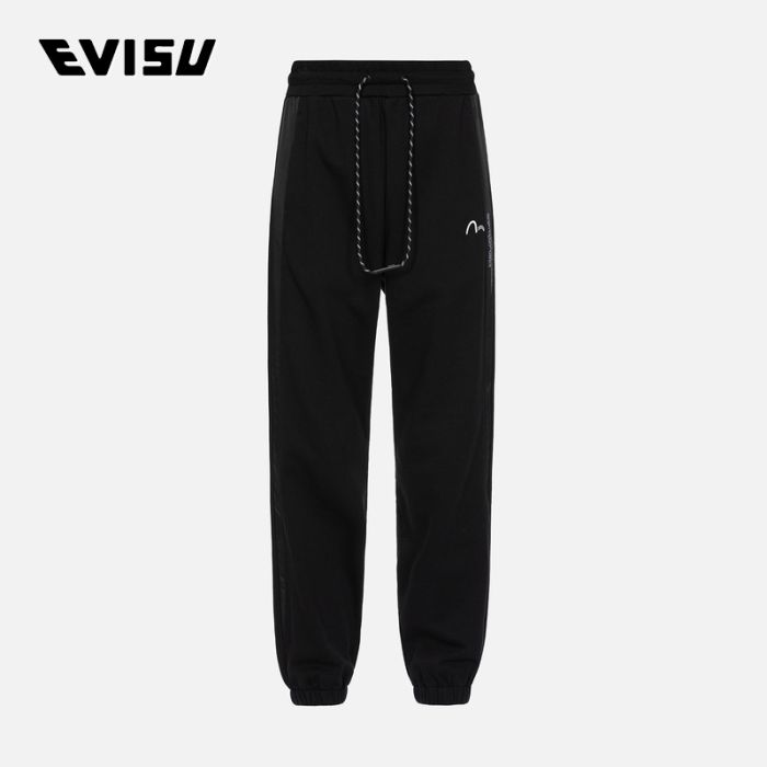 EVISU KURO 23AW女士海鸥刺绣时尚版型卫裤 2EAGNW3SP6061FFCTBLKX