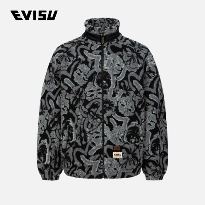 EVISU  23AW男士满地小海鸥及家花提花宽版外套 2EAHTM3JK8020LFSHBKAO