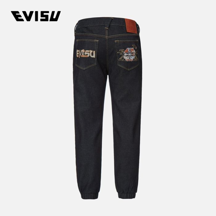 EVISU  23AW男士家花与商标贴布束口牛仔裤 2EAHTM3JO7901XXDNINDW