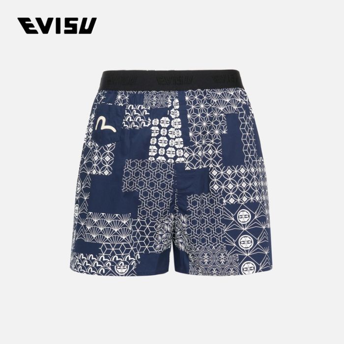 EVISU  23AW男士满地织锦与家花拼贴印花四角内裤 2EAHTM3UW1161BXCTDNAO