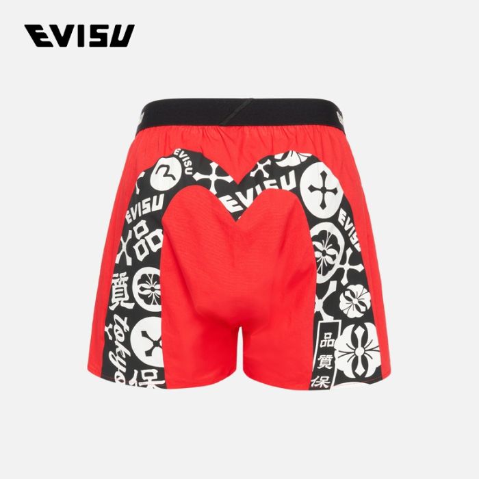 EVISU  23AW男士家花图案大M印花四角内裤 2EAHTM3UW1163BXCTREDX