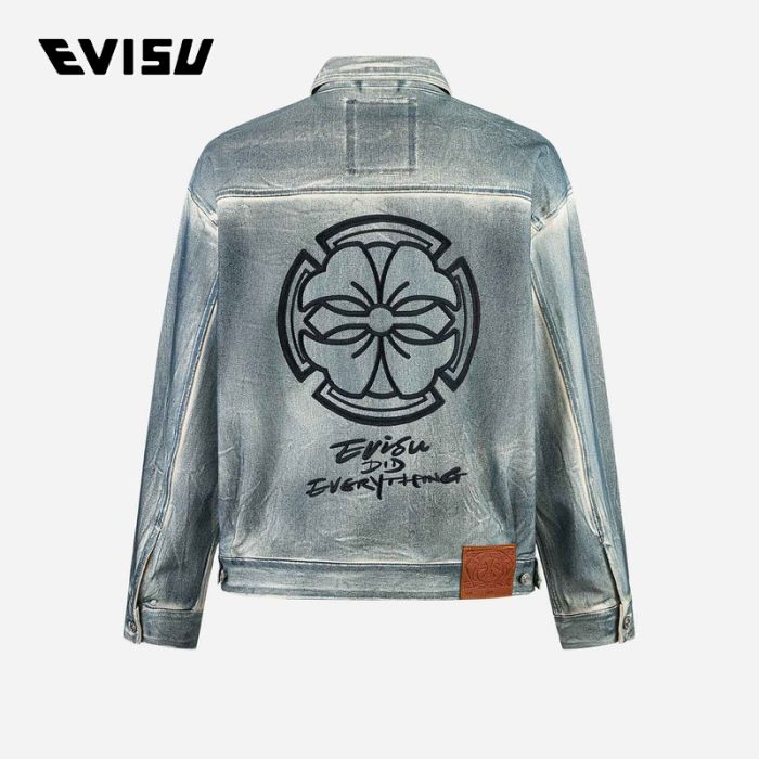 EVISU 24AW男士家花标语刺绣牛仔夹克 2EAHTM4DJ1004FFDNINDD