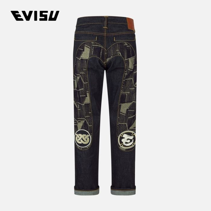 EVISU  24AW男士智慧之轮刺绣内嵌大M牛仔裤 2EAHTM4JE113217DNINDX