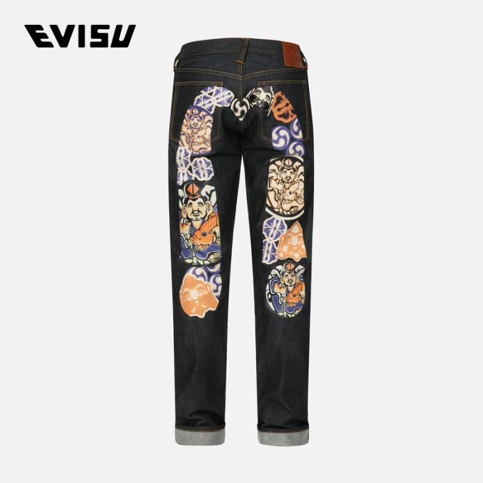 EVISU  24AW男士佛头与家花大M印花牛仔裤 2EAHTM4JE701517DPINDR