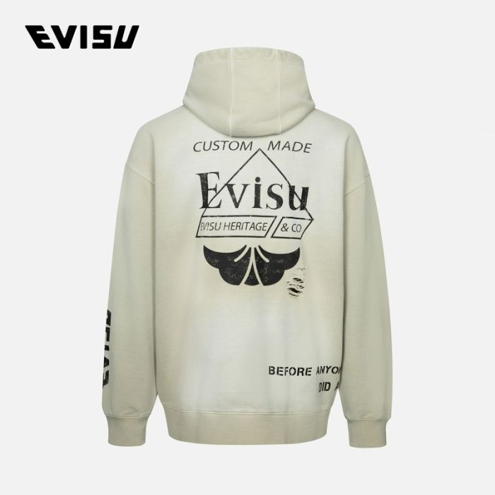 EVISU  24AW男士多重商标印花宽版拉链连帽卫衣 2EAHTM4SW8046LFCTECUX