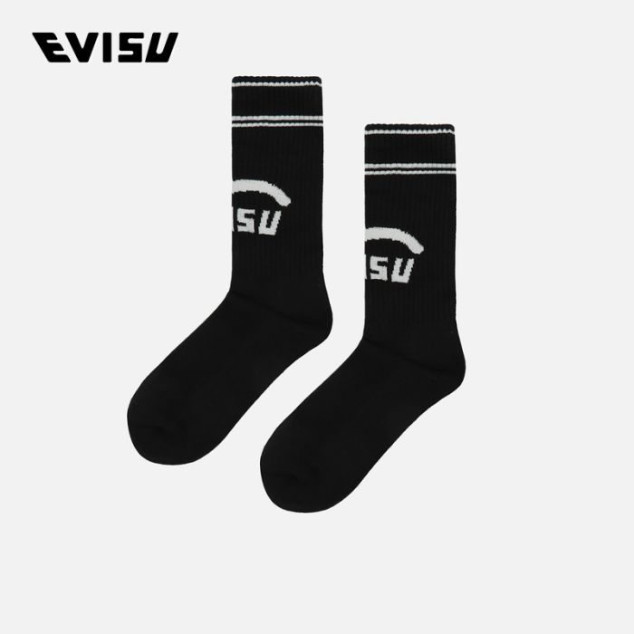 EVISU  23SS男士小海鸥及商标提花长袜 2EAHTU2SC831XXCXBLKX