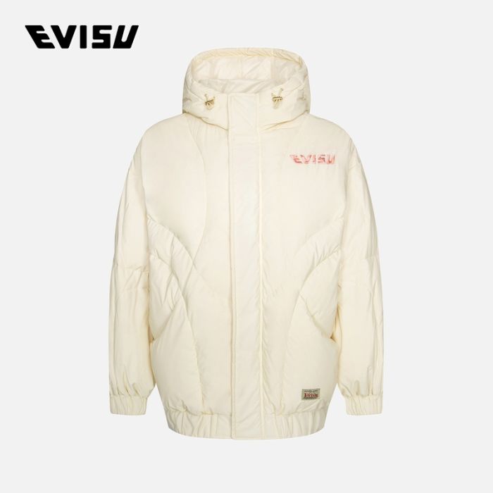 EVISU  23AW女士迷彩商标刺绣羽绒外套 2EAHTW2NJ798LFPLOWHT