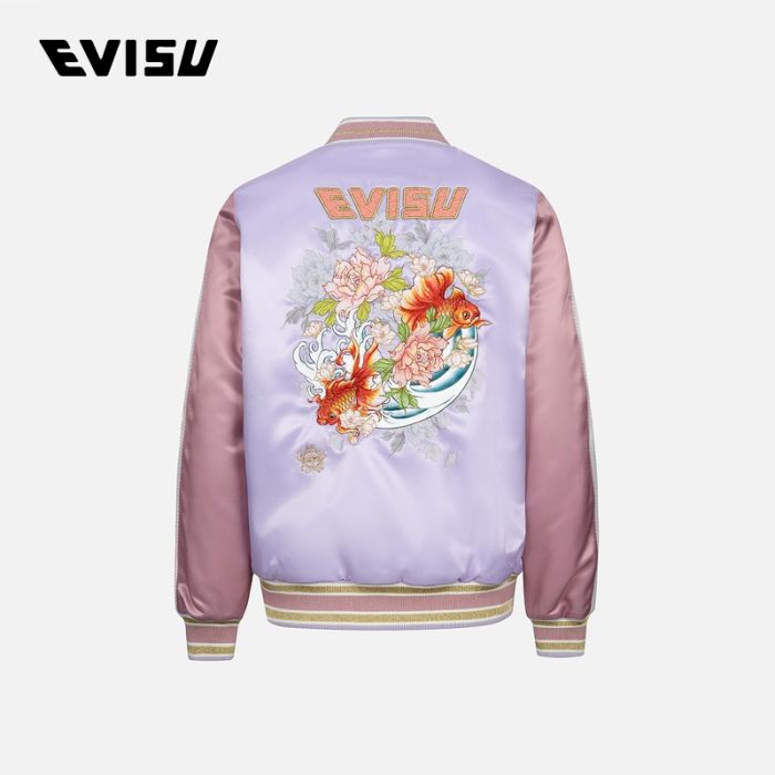 EVISU  23AW女士金鱼百花刺绣拼色宽版横须贺外套 2EAHTW3JK4005LFPQMULT