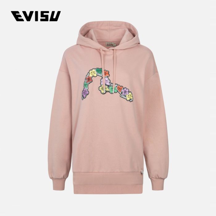 EVISU  23AW女士家花花卉海鸥刺绣连帽卫衣 2EAHTW3SW4081OSCTDRPK