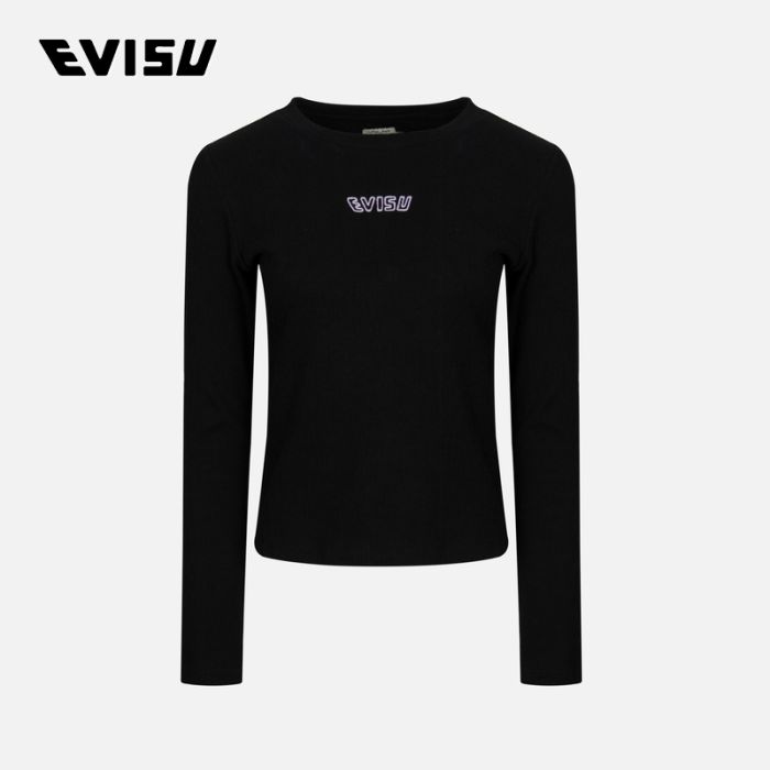 EVISU  23AW女士商标边线刺绣修身版型上衣 2EAHTW3TL4038SLPXBLKX