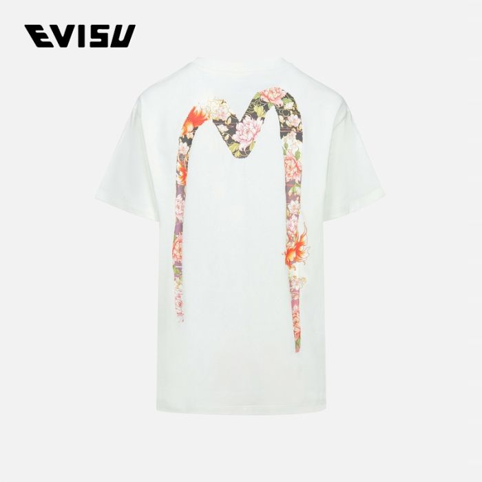 EVISU  23AW女士金鱼百花笔刷大M印花男友款T恤 2EAHTW3TS4035BFCTOWHT