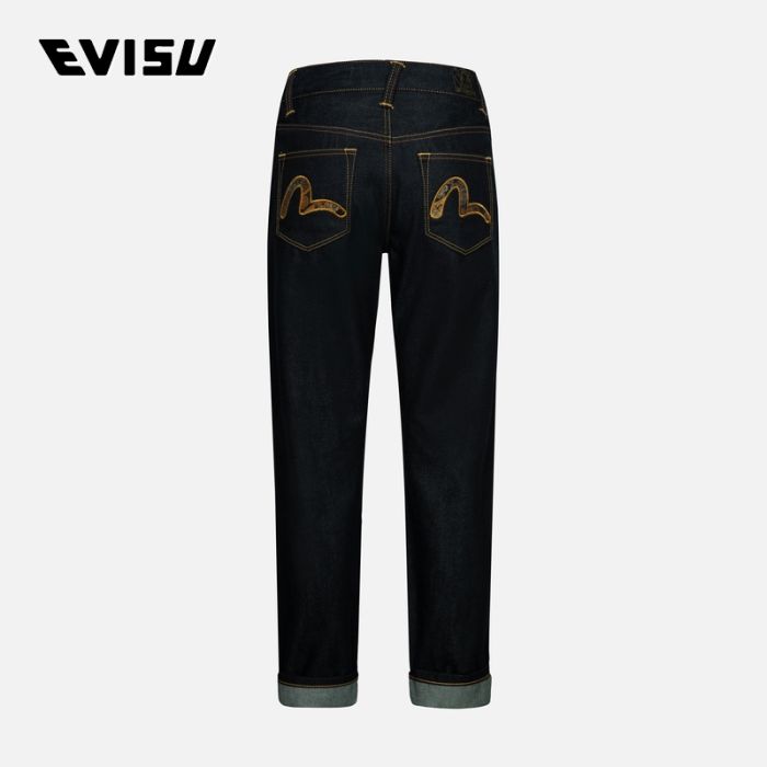 EVISU  24AW女士织锦布贴海鸥宽版休闲牛仔裤 2EAHTW4JE4013RXDNINDR