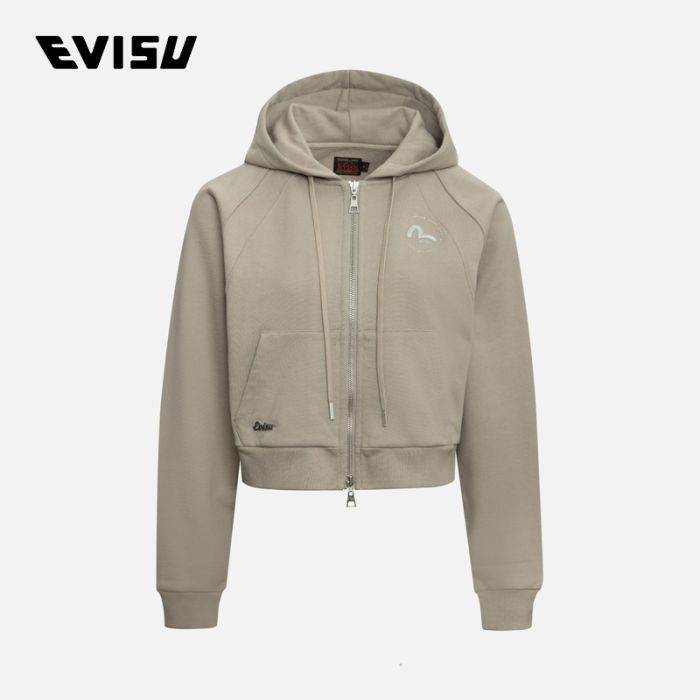 EVISU 24AW女士立体海鸥标志短款拉链卫衣 2EAHTW4SW4111FFCTTAUL