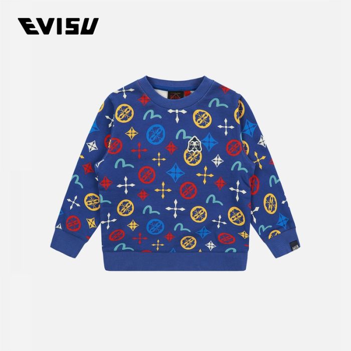 EVISU  23SS童装满地家花海鸥印花卫衣 2EAKZB2SW310XXCTBUAO