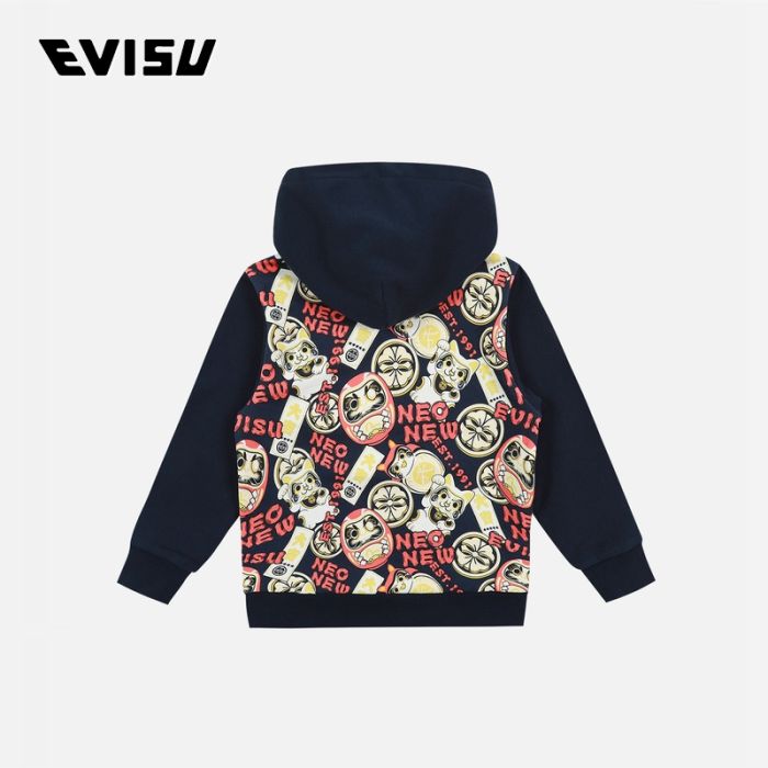 EVISU  23SS童装神社伙伴印花连帽卫衣 2EAKZB2SW311XXCTDNAY