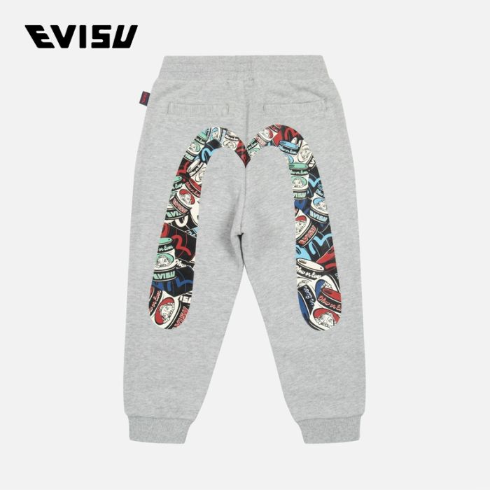 EVISU  23AW童装油桶图案大Ｍ印花卫裤 2EAKZB3SP4526XXCTHGYX