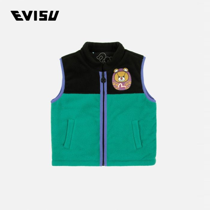 EVISU  23AW童装达摩小熊双面背心2EAKZB3VS4506XXPLMUTI