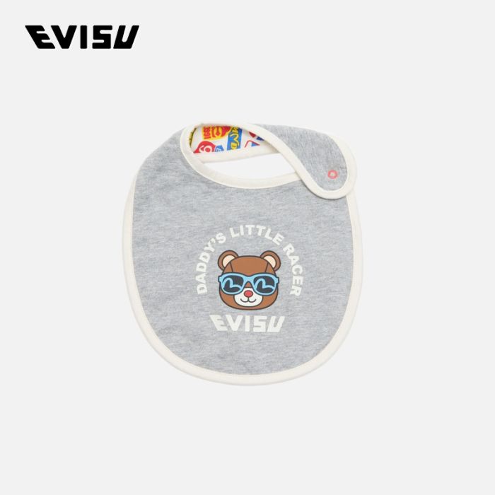 EVISU  23AW童装赛车徽章与熊徽标双面围兜 2EAKZF3BB4590XXCTGRYH