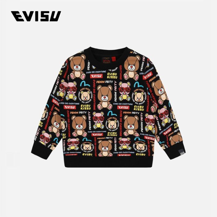 EVISU  23SS童装满地小熊印花卫衣 2EAKZG2SW318XXCTBKAO