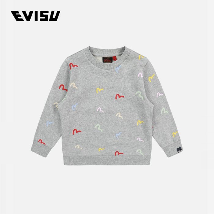 EVISU  23SS童装满地小海鸥印花卫衣 2EAKZG2SW324XXCTHGRY