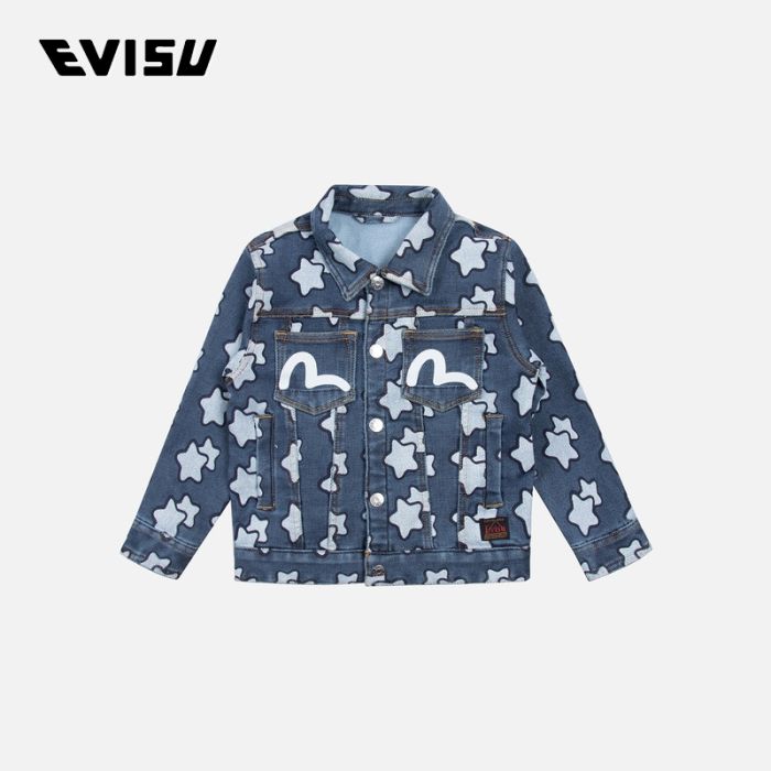 EVISU  23AW童装满地星星图案印花常规版型牛仔外套 2EAKZG3DJ4532XXDXIDAO