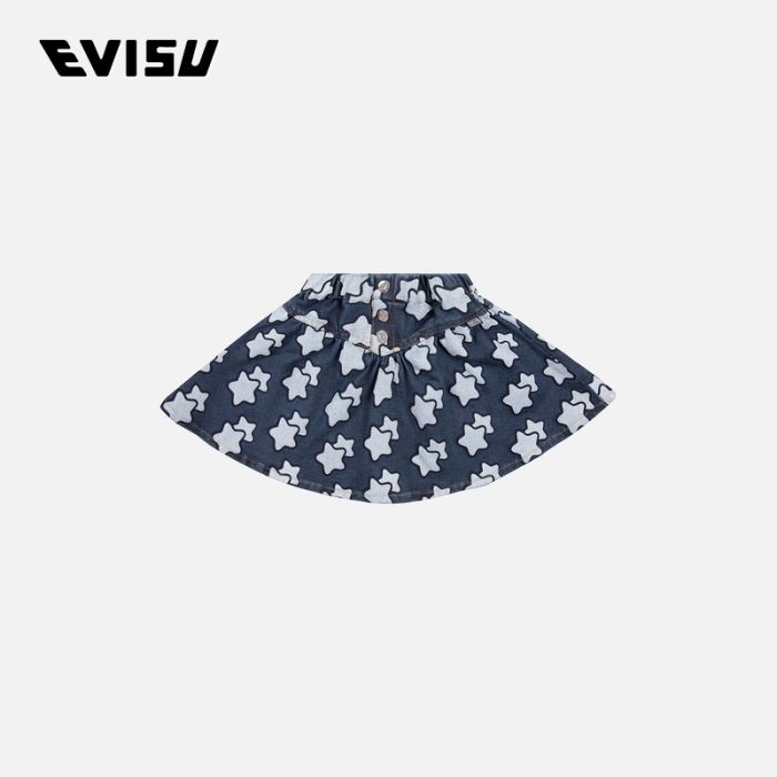 EVISU  23AW童装满地星星印花常规版型牛仔半裙 2EAKZG3SK4536XXDXIDAO