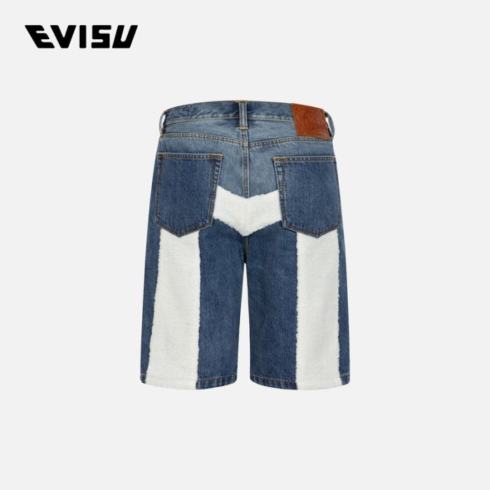 EVISU  24AW男士毛绒大M直筒牛仔短裤 2EAMAM4DS1144STDNINDM