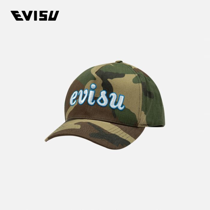 EVISU  24AW男士商标刺绣鸭舌帽 2EAMAM4HT1153XXCTCAMO