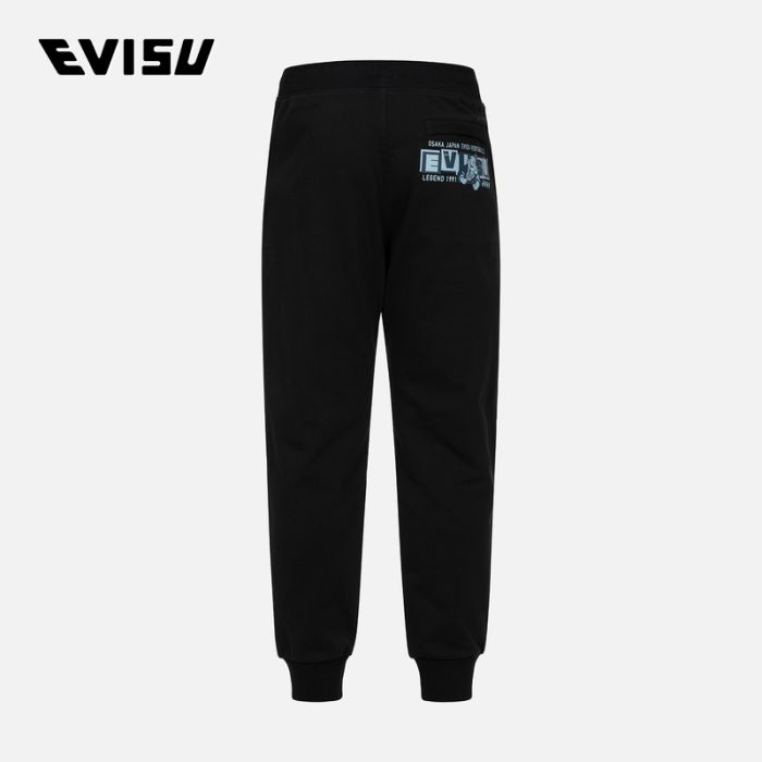 EVISU  24SS男士玩乐佛头印花常规版型卫裤 2ESEPM4SP1174XXCTBLKX