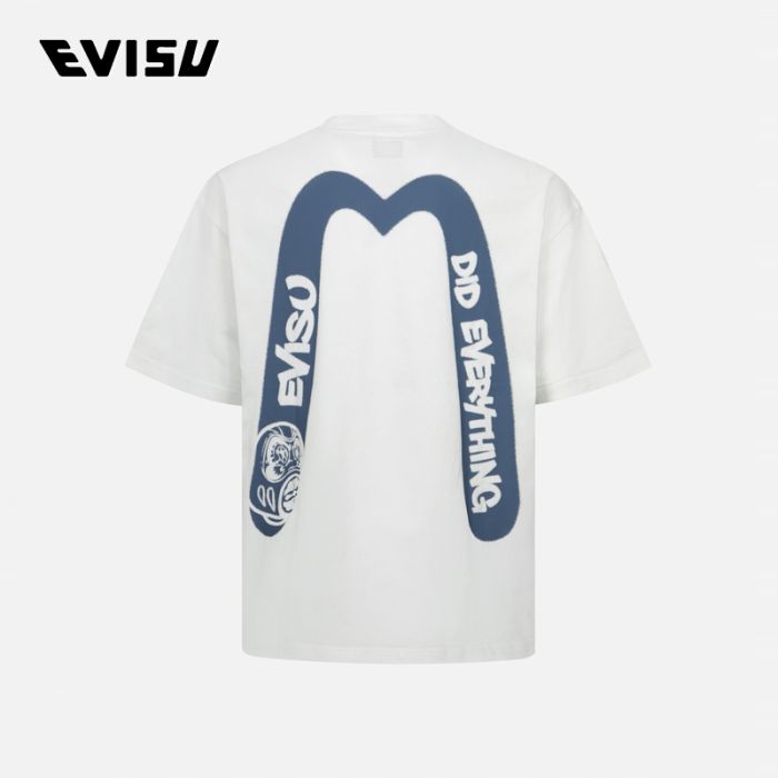 EVISU  24SS男士达摩及个性口号大M印花T恤 2ESEPM4TS1194LFCTOWHT