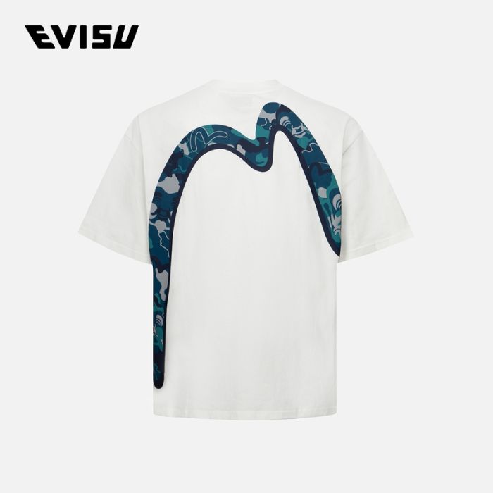 EVISU  24SS男士立体迷彩大M印花T恤 2ESEPM4TS1205LFCTOWHT